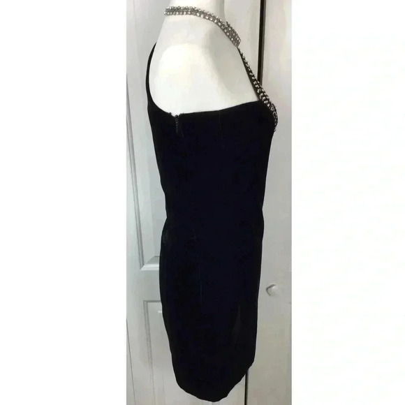 Saint Laurent SZ XS Black One Shoulder Asymmetrical mini Velvet Dress - Picture 7 of 11